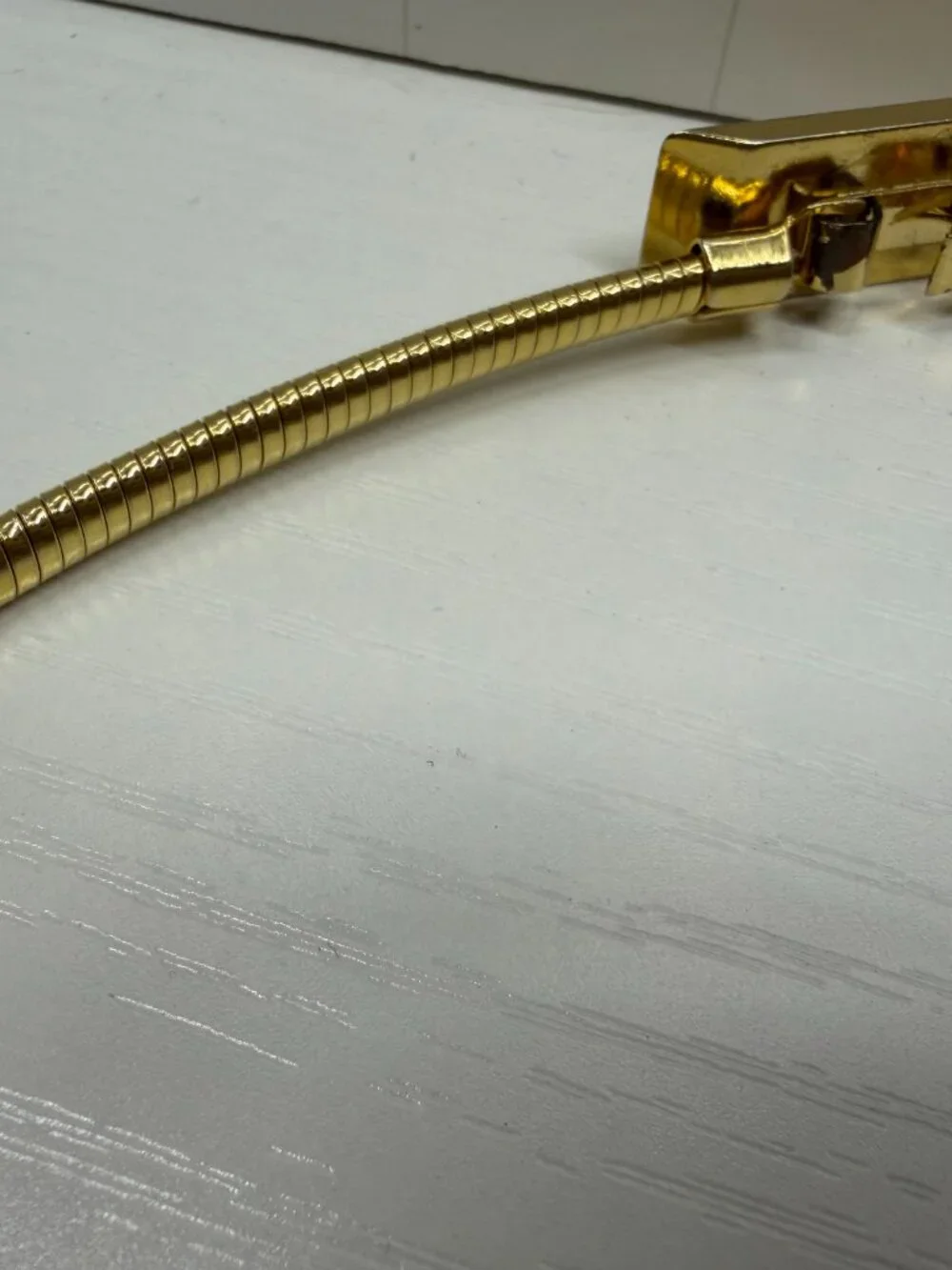Vintage Gold Tone Skinny Stretch Snake Chain Belt Coil Disco Retro 70s 80s XS